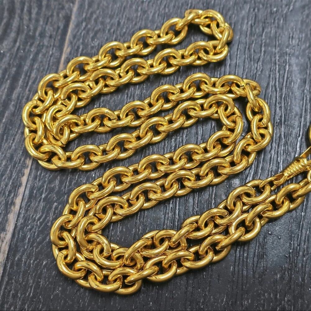 CHANEL Gold Plated CC Logos Cambon Charm Vintage Necklace Pendant - Picture 6 of 8